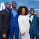 Michael B. Jordan, left, Tarell Alvin McCraney, Oprah Winfrey and Akili McDowell attend the premiere of OWN’s David Makes Man at NeueHouse Hollywood on Aug. 6, 2019, in Los Angeles.